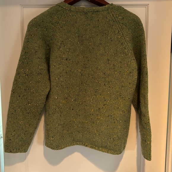 LL Bean V neck lambswool / mohair blend chunky cable knit sweater - Picture 6 of 12